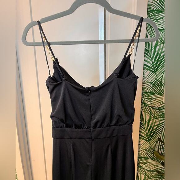 NWT Jason Wu Black Chain Strap Satin Jumpsuit XS - Picture 4 of 11